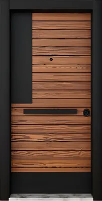 Obrázok produktu pre Exklusive Braune Haustür Designer Metalltüren Holz Wohnungstüren