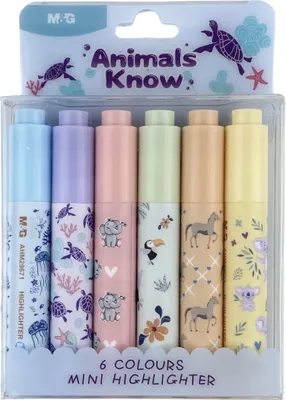 Image de Mini 6pc surligneurs Animaux M&G