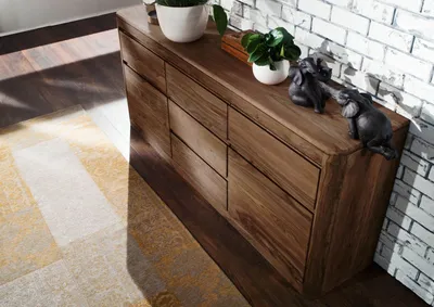 Produktbild von MASSIVMOEBEL24 Sideboard Sheesham 185x40x80 rot-braun gebeizt TORONTO #102