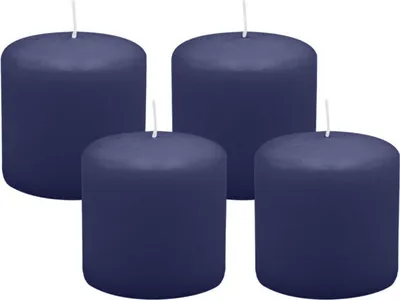 Produktbild von 4er Set Adventskranzkerzen Nachtblau Dunkelblau Ø 60 x 80 mm