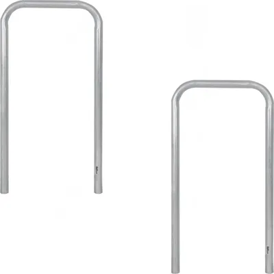 Produktbild von 2x Fahrradanlehnbügel 115x58 cm Stahl feuerverzinkt Ø 48 mm zum Einbetonieren Fahrradparker