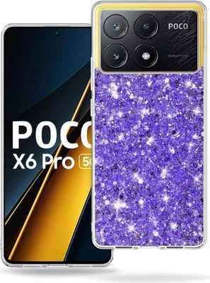 Produktbild von Techsuit Sparkly Glitter Back Cover Hülle für Xiaomi Poco X6 Pro - Lila