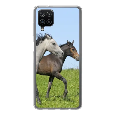 Produktbild von MuchoWow® Handyhülle Schutzhülle Hülle für Samsung Galaxy A12 Pferde - Tiere - Gras Silikon Softcase Handy Hülle - Bild