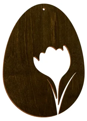 Produktbild von Bunte Holz-Ostereier in Haselnussfarbe - Bastel-Deko für Ostern