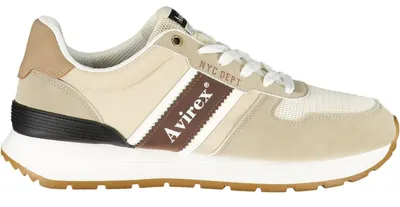 Produktbild von Stylische beige Herrensneaker mit Schnürsenkeln und braunen Akzenten