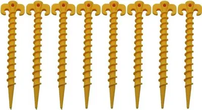 Produktbild von Famanu Kunststoff-Zeltanker - Heavy Duty, Spiralspitze, 20 cm, Gelb