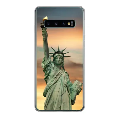 Produktbild von MuchoWow® Handyhülle Schutzhülle Hülle für Samsung Galaxy S10 New York - Freiheitsstatue - Sonnenuntergang Silikon Softcase Handy Hülle - Handytasche