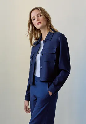 Produktbild von MORE & MORE Fashion Jersey Shirtjacket marine 40