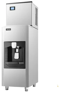 Immagine prodotto di VEVOR Macchina per il ghiaccio commerciale 226,8 kg/giorno, contenitore per il ghiaccio da 80 kg con erogazione automatica di 9 kg/min, macchina per il ghiaccio autopulente con touchscreen per bar e ristoranti