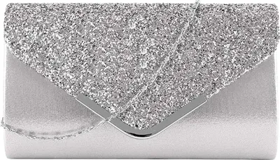 Produktbild von Damen Clutch Glitzer Elegante Abendtasche Glänzende Handtasche Umschlagtasche Strass Clutch Bag mit Kette für Hochzeit Abschlussball Party