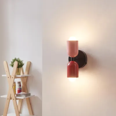Obrázek produktu pro Nástěnné svítidlo 'Trorlos' 2 světla kov 22 x 12 x 12 cm růžová / červená
