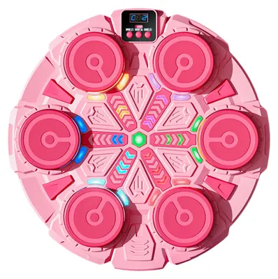 Produktbild von Musik-Boxmaschine mit Boxhandschuhen, wandmontiert, Bluetooth-fähig, Boxziel mit LED, 9 Geschwindigkeitsstufen, einstellbarer elektronischer Boxtrainer, Schlagpolster B
