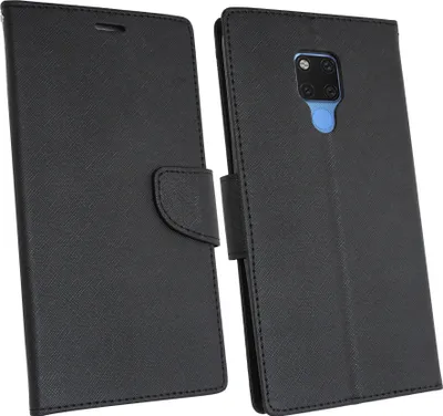 Zdjęcie produktu dla cofi1453® Etui Book "Fancy" kompatybilne z HUAWEI MATE 20X Etui na telefon Etui portfelowe Pokrowiec ochronny z funkcją podstawki, slot na karty Czarny