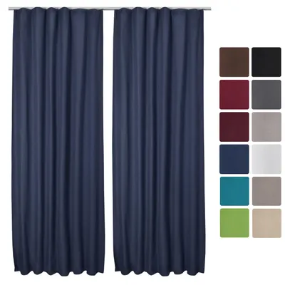 Produktbild von Beautissu 2er Set Thermovorhang Gardine Blau Amelie TK, 140x245cm