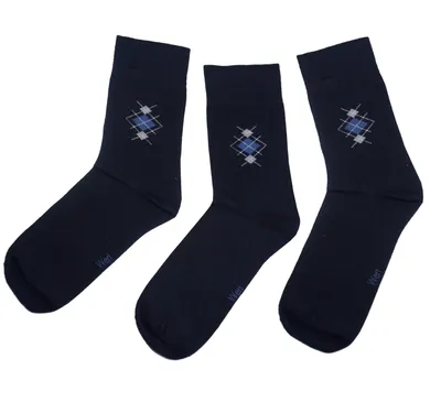 Produktbild von Herren Business Socken 3-er Pack aus Baumwolle Rhombe Marine Größe 43-46