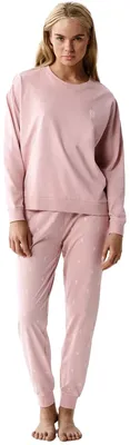 Produktbild von Damen Pyjama Atlantic mit Print aus 100% Baumwolle in Rosa M