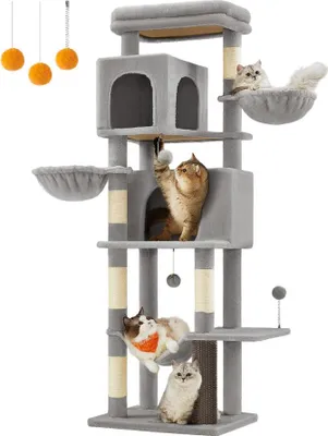 Immagine prodotto di Albero per gatti TRISTAN, 57x45x175cm, grigio