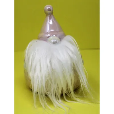 Image de Père Noël lutin en porcelaine rose H 12cm
