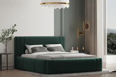 Produktbild von Polsterbett ROLI 90x200   mit Matratze, Bettkasten und Lattenrost. Farbe: Grün.