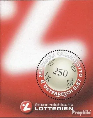 Produktbild von Briefmarken Österreich 2002 Mi Block17 (kompl.Ausg.) postfrisch Zahlenlotto in Österreich