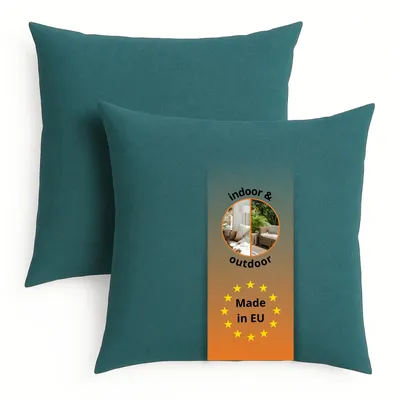 Productafbeelding van Set van 2 bankkussens, 40 x 40 cm, sierkussens, hoofdkussens, petrol, sleepling