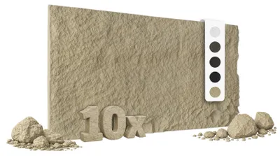 Produktbild von HEXIM Steinoptik Felsen Platten 10 Stück 120x60cm PolyurethanWandverkleidung 7,3 m² 3D Paneele Bruchstein Stone Nachbildung Wandpaneele Wanddeko Steinplatte Felswand Wohnzimmer Innenwand (A002-15 Beige)