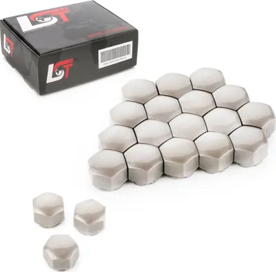 Produktbild von 20x Radschrauben Kappen 16 mm grau rund für MAZDA HONDA TOYOTA SUZUKI MITSUBISHI