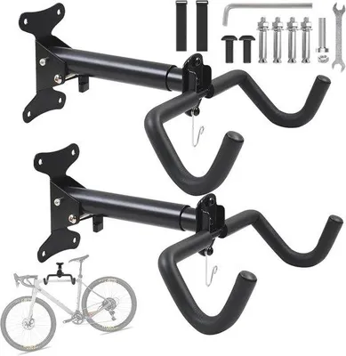 Produktbild von Famanu Fahrradwandhalterung - Faltbar und Verstellbar für Rennräder und Mountainbikes - Tragkraft bis 40 kg
