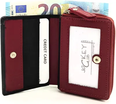 Produktbild von Jockey Club echt Leder Mini Geldbörse Portemonnaie mit RFID Schutz rot