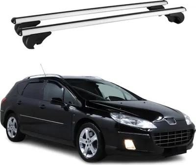 Image de Barres de toit Transversales pour Peugeot 407 2004-2011 Aluminium Argent