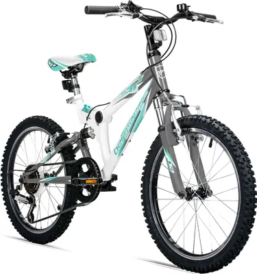 Produktbild von Bergsteiger Montreal 20 Zoll Kinderfahrrad, geeignet für 6, 7, 8, 9 Jahre, Shimano 6 Gang-Schaltung, Mountainbike mit Vollfederung, Jungen-Fahrrad, Mädchen-Fahrrad