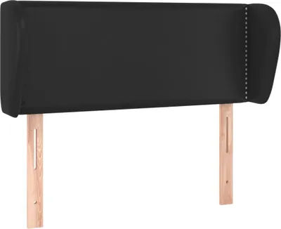 Produktbild von vidaXL Kopfteil mit Ohren Schwarz 93x23x78/88 cm Kunstleder
