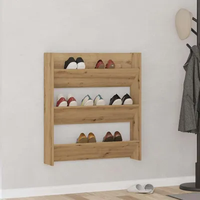 Image de vidaXL Étagère à chaussures murale Artisan-Chêne 80x18x90 cm Bois composite
