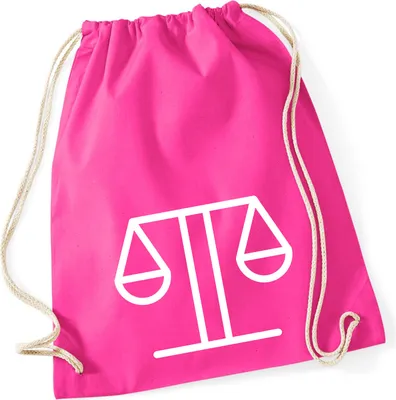 Produktbild von Huuraa Turnbeutel Waage Sternzeichen Symbol 12 Liter Fuchsia Baumwolle Rucksack Geschenkidee