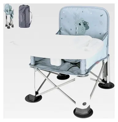 Produktbild von Faltbarer Hochstuhl für Babys - Tragbarer Booster-Sitz für Kleinkinder mit abnehmbarem Tablett und Aufbewahrungstasche