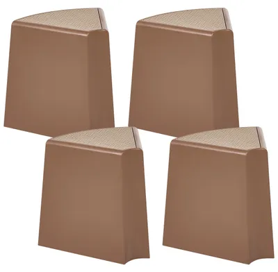 Produktbild von BELIANI Hocker 4er Set Braun Kunststoff Stapelbar Modern Schemel Fußbank Sitzhocker Fußhocker Outdoor Balkon Terrasse Garten Plastikhocker