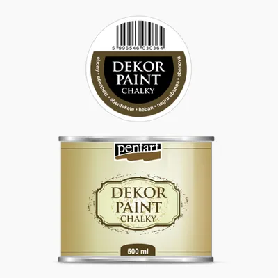 Obrázok produktu pre PENTART Dekoračná farba Kriedová, 500 ml, ebenová