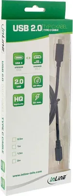 Produktbild von INLINE USB 2.0 Kabel Typ C Stecker an Micro-B Stecker schwarz 1m