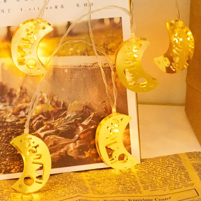 Produktbild von 1.5M Ramadan Dekorationen Lichterketten Islam Eid Mubarak Deko Lichterkette Batteriebetrieben Party Geschenke