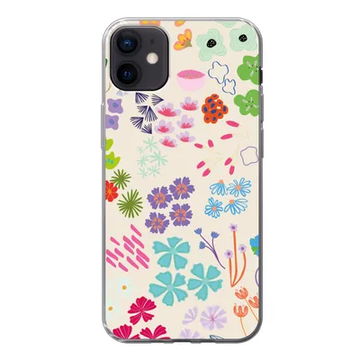 Produktbild von MuchoWow® Handyhülle Schutzhülle Hülle für iPhone 12 mini Blume - Muster - Anemone Silikon Softcase Handy Hülle - Bild