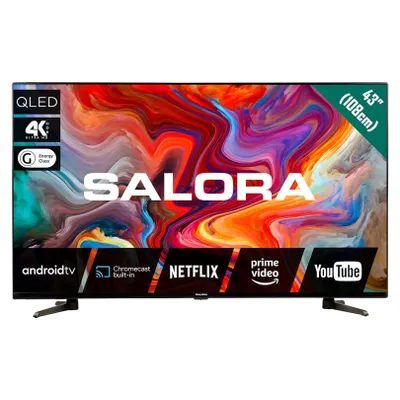 Produktbild von Salora 43QLEDTV, 4K UHD Smart TV, 109,2 cm (43"), QLED, Smart-TV, WLAN, Schwarz
