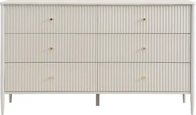 Produktbild von Kommode mit 6 Schubladen – MDF – Beige und Gold – CALITARO