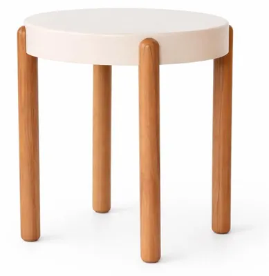 Obrázok produktu pre Štýlový béžový príkonový stolík do obývačky, elegantné drevené nožičky