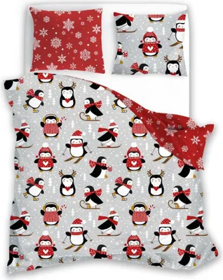 Immagine prodotto di Biancheria da letto, biancheria da letto in cotone, Natale Scandic 200x220 076 pingwiny
