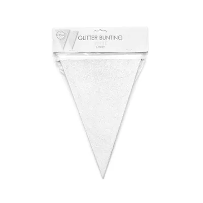 Produktbild von Wimpelkette Silber Glitter - 6 Meter