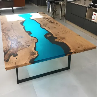 Productafbeelding van Fluss Tische Esstisch Design Tisch Moderne Möbel 220x100 Epoxid Harz Ozean Meer