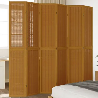 Produktbild von Design 6-tlg. Raumteiler Braun Massivholz Paulownia, Raumteiler 2024 Neu