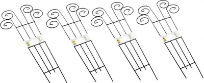 Image de set de 4 palissades à fleurs 90x39cm Support pour plantes grimpantes Support pour plantes grimpantes