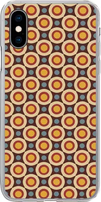 Produktbild von MuchoWow® Handyhülle Schutzhülle Hülle für Telefoonhoesje iPhone X Retro - Vintage - Design - Kreis Silikon Softcase Handy Hülle - Handyhülle
