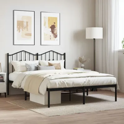 Produktbild von Maison Exclusive - Bettgestell mit Kopfteil Metall Schwarz 140x190 cm